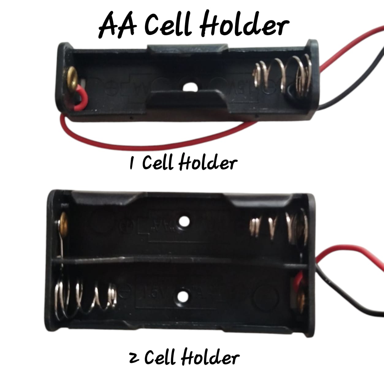 AA Cell Holder 1 & 2 Cell Square Case